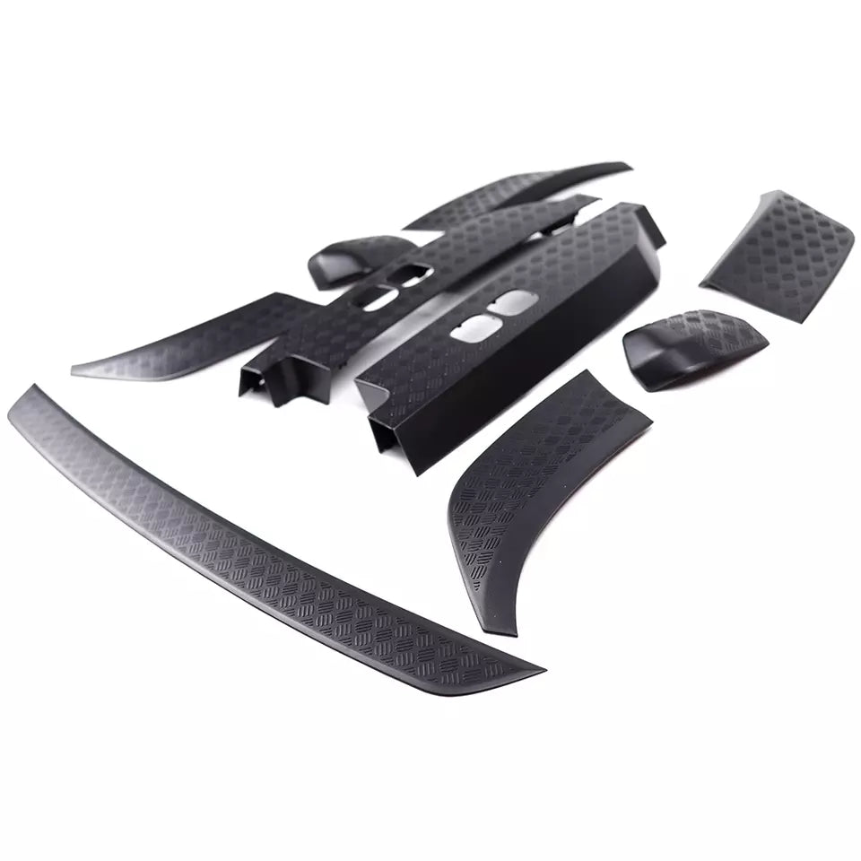 9 PIECE CHEQUER PLATE BLACK BODY TRIM KIT FOR LAND ROVER DEFENDER 90 L663 2020+